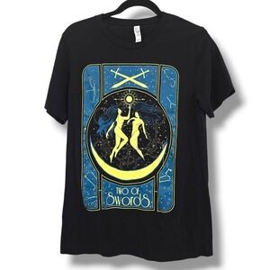 Bella+Canvas Graphic Tee Tarot Card Two of Swords‎ Astrology Black Medium